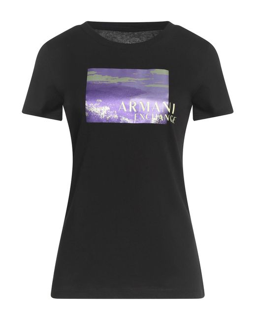 ARMANI EXCHANGE Black T-Shirt Cotton