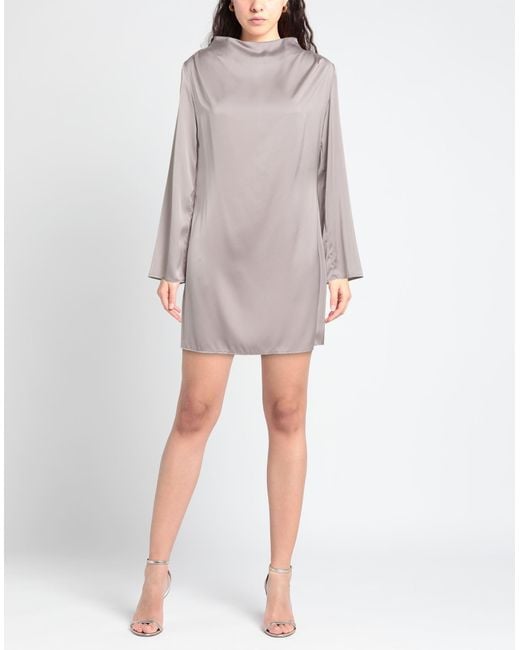 Soallure Gray Mini Dress Polyester, Elastane
