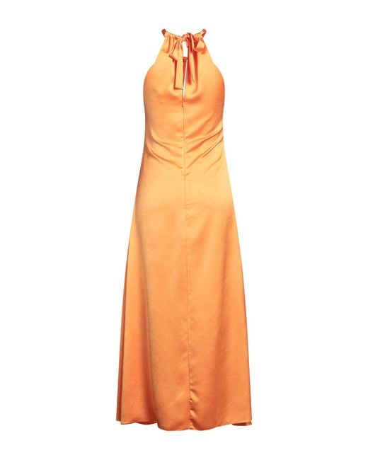 Sandro Orange Maxi Dress Polyester