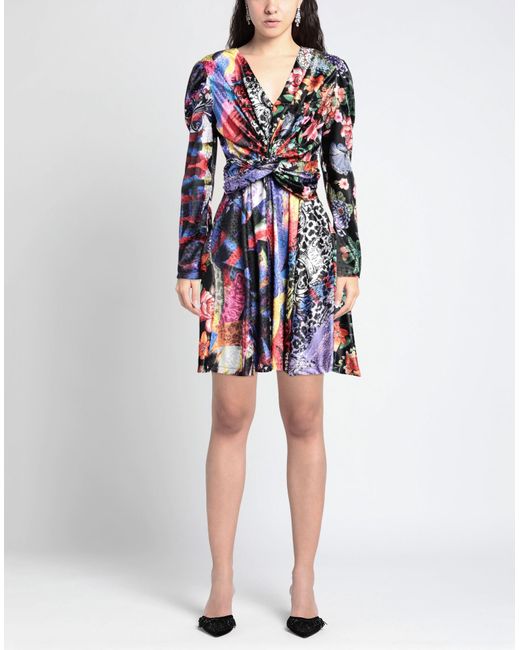 Nora Barth Blue Mini Dress Polyester, Elastane