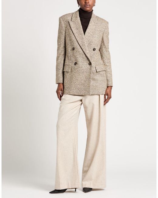 Brunello Cucinelli Natural Light Blazer Wool, Silk, Polyamide, Brass