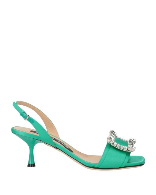 Sergio Rossi Green Sandals Textile Fibers