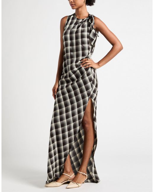 MSGM White Charcoal Maxi Dress Viscose