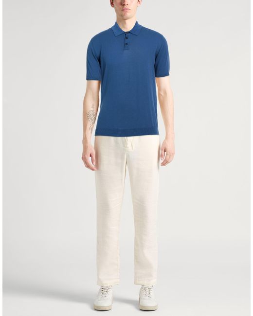 Roberto Collina Blue Polo Shirt Cotton for men