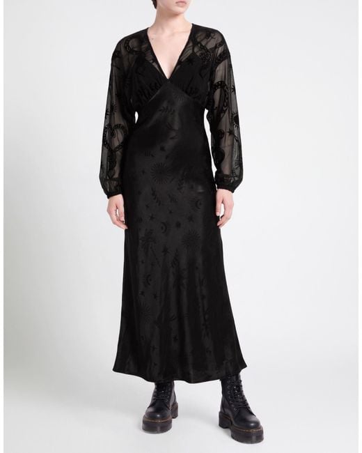 Never Fully Dressed Black Maxi Dress Polyester, Elastane