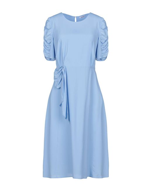 P.A.R.O.S.H. Silk Knee-length Dress in Sky Blue (Blue) - Lyst