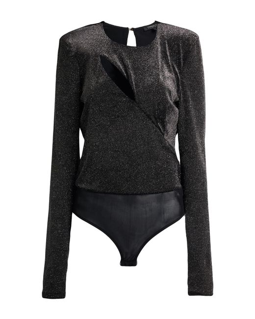 Patrizia Pepe Black Bodysuit Polyester, Elastane