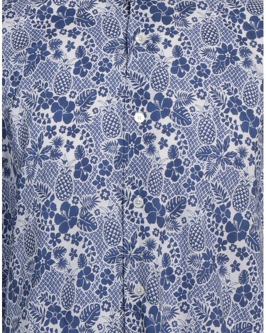 Fedeli Blue Shirt Cotton, Elastane for men