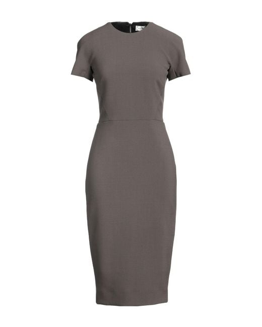 Victoria Beckham Gray Midi-Kleid