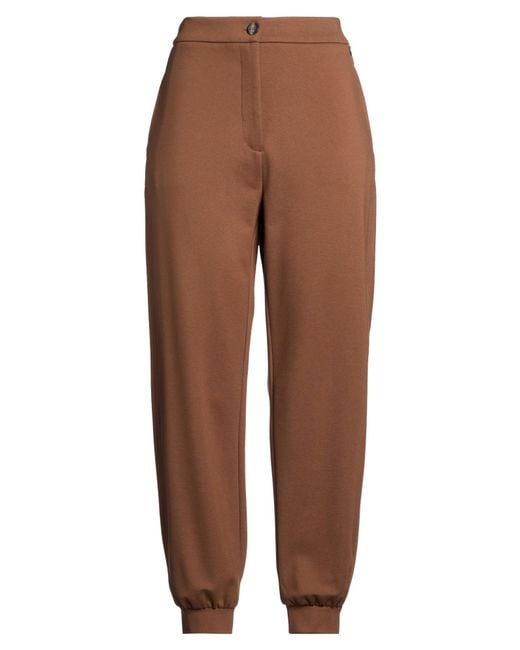 Rebel Queen Brown Pants Viscose, Polyamide, Elastane