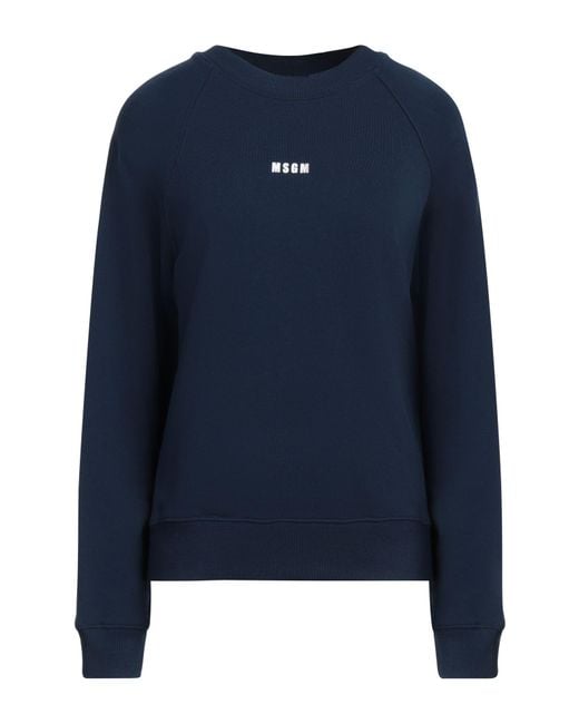 MSGM Blue Midnight Sweatshirt Cotton