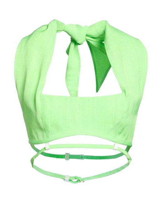 Jacquemus Green Top Viscose, Silk