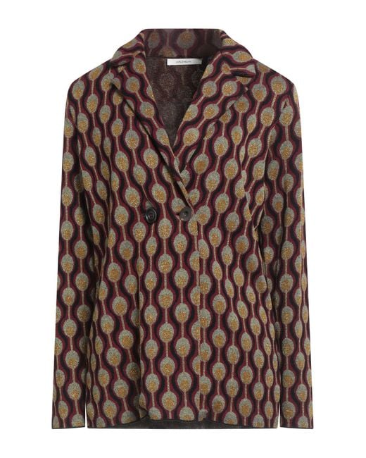 Maliparmi Brown Burgundy Blazer Viscose, Polyester, Lurex