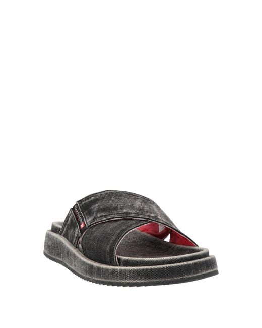 DIESEL Multicolor Charcoal Sandals Textile Fibers for men