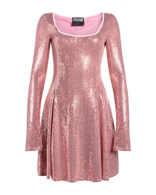 Versace Jeans Couture Pink Mini Dress Polyamide, Polyester, Elastane