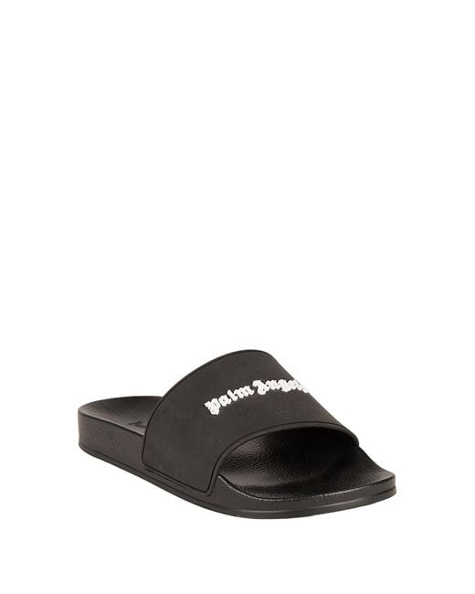 Palm Angels Black Sandals Textile Fibers