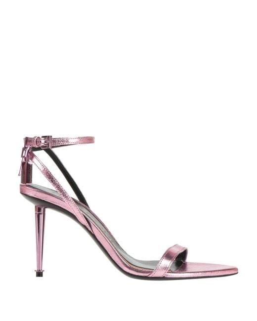 Tom Ford Pink Sandals Sheepskin, Brass