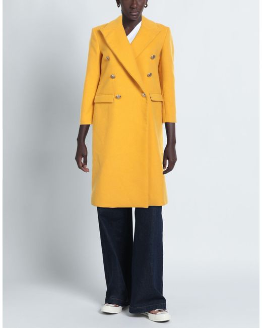 Nora Barth Yellow Coat Viscose, Polyamide, Elastane