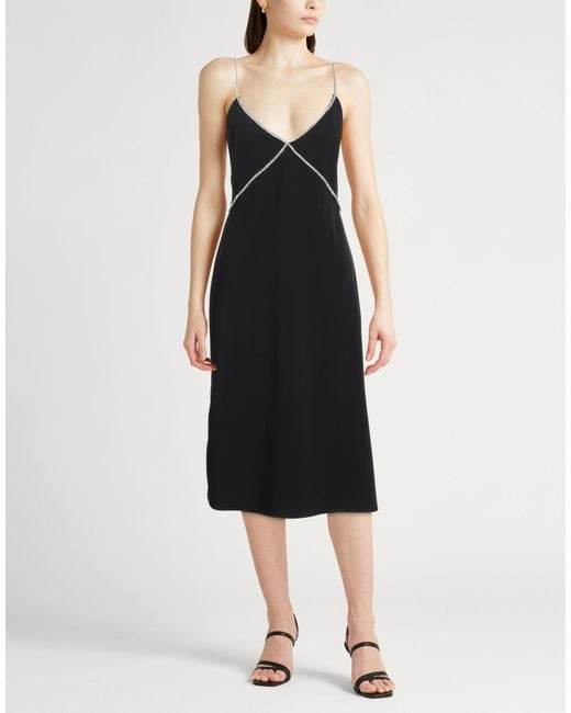 Liu Jo Black Midi Dress Polyester, Elastane