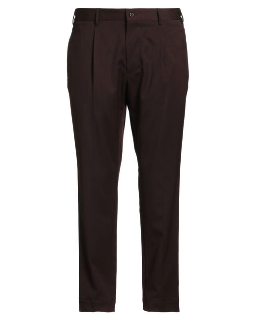 Santaniello Brown Chocolate Pants Polyester, Wool, Elastane for men
