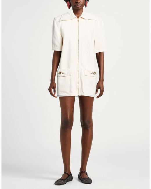 Patou White Mini Dress Cotton, Zamak