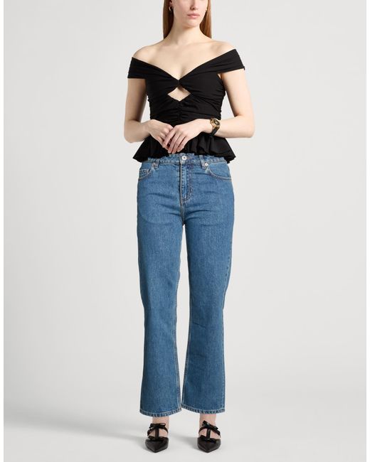Burberry Blue Jeans Cotton, Calfskin