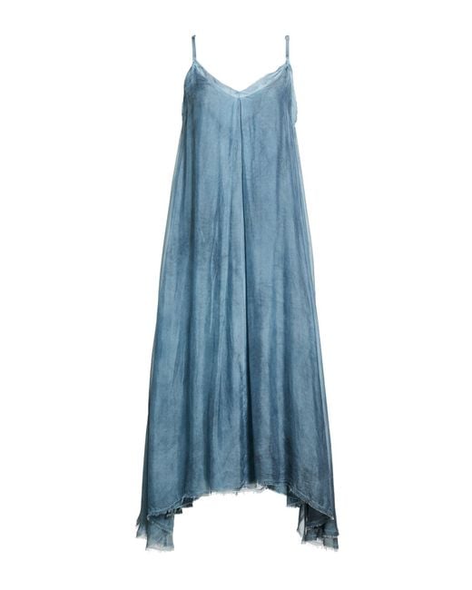 SANCTAMUERTE Blue Midi Dress Viscose