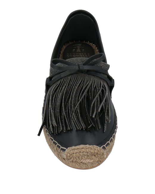 Brunello Cucinelli Black Espadrilles Leather