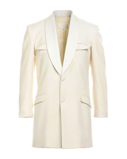 Maison Margiela Natural Ivory Blazer Wool, Silk, Polyester for men