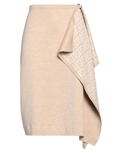 Fendi Natural Midi Skirt
