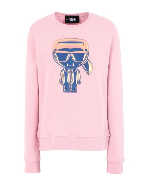 Karl Lagerfeld Sweatshirt in Pink | Lyst