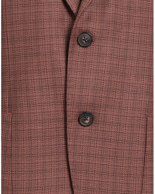 Pal Zileri Brown Blazer Polyester, Viscose, Linen for men
