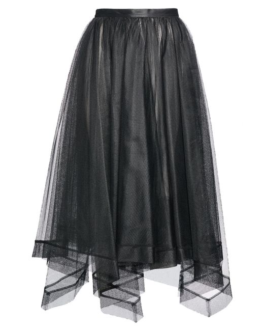 McQueen Gray Midi Skirt Polyamide