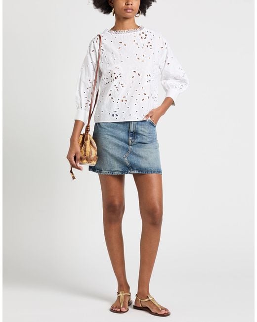 Alpha Studio White Top Cotton, Elastane