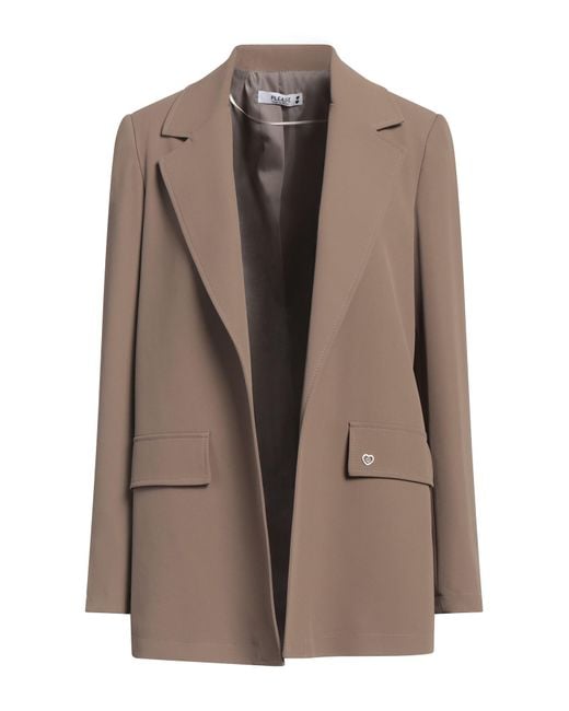 Please Brown Blazer Polyester, Elastane