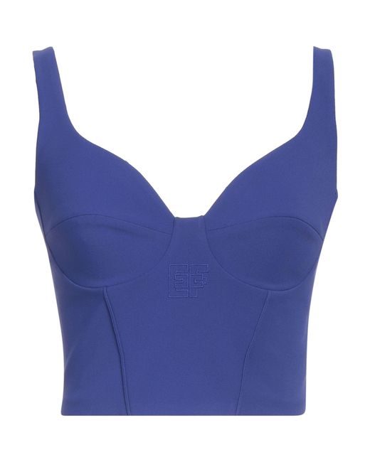 Elisabetta Franchi Blue Bright Top Polyester, Elastane