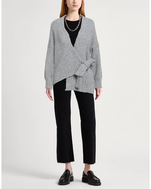 Alpha Studio Gray Cardigan Polyester, Alpaca Wool, Nylon, Wool