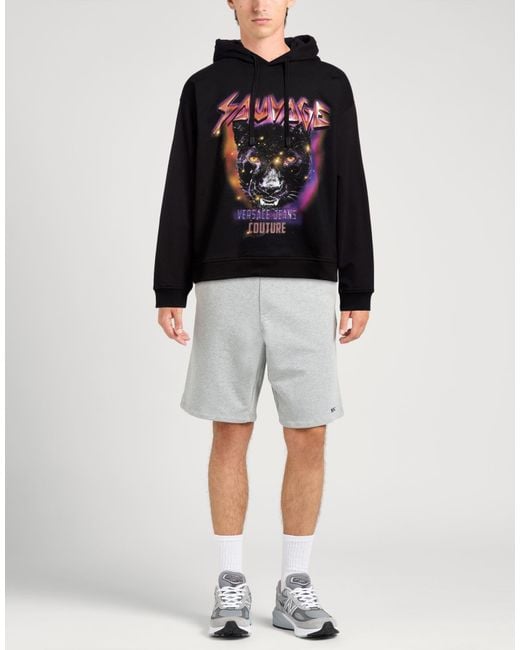 Versace Jeans Couture Black Sweatshirt Cotton, Elastane for men