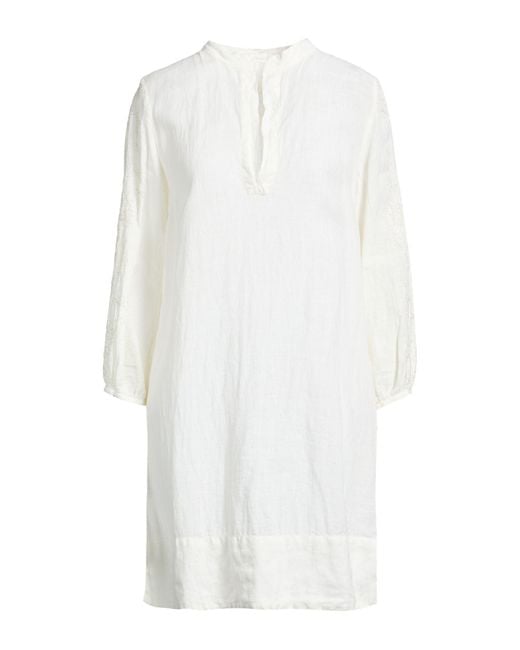 120% Lino White Mini Dresses