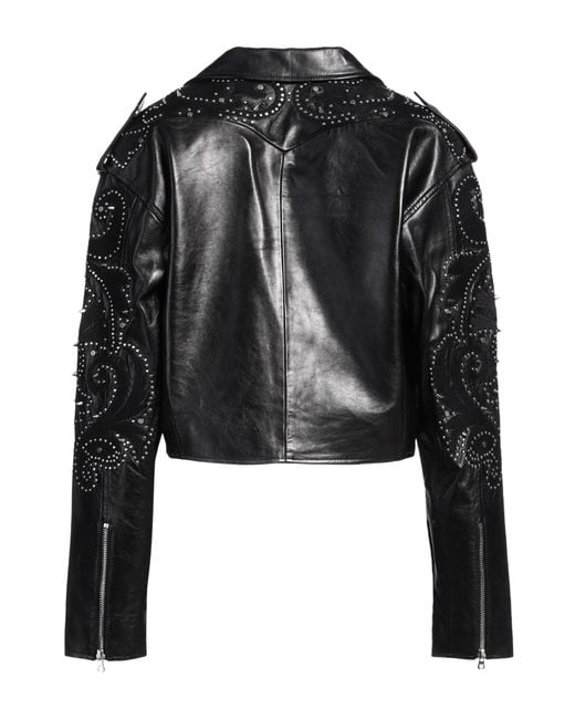 Sandro Black Jacket Lambskin, Copper, Zamak, Polyester