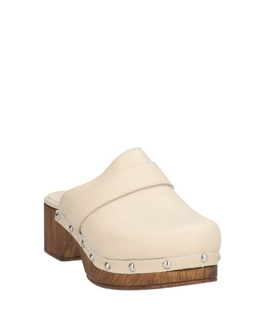 Copenhagen Shoes White Ivory Mules & Clogs Calfskin