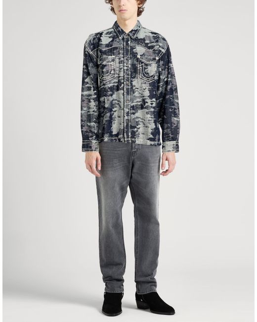 True Religion Gray Denim Shirt for men