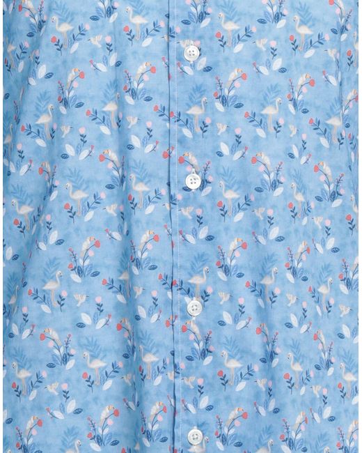 Fedeli Blue Shirt Cotton, Elastane for men