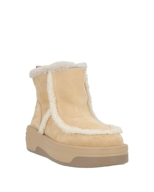 Bogner Natural Sand Ankle Boots Leather