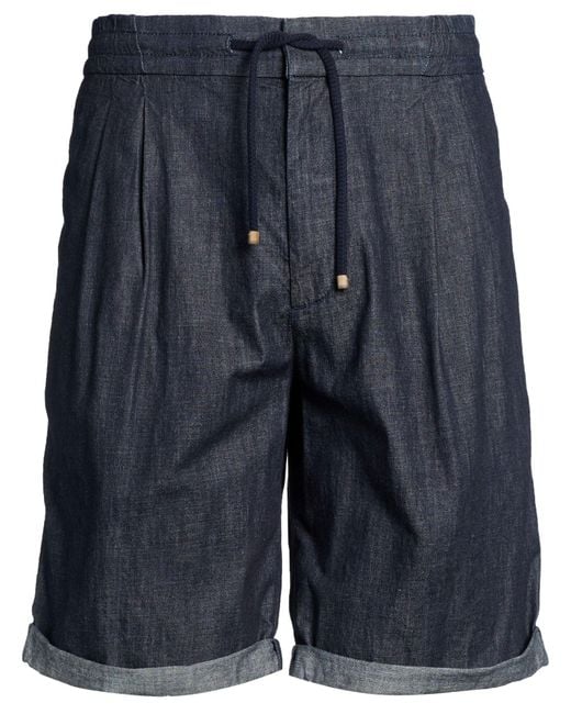 Brunello Cucinelli Blue Denim Shorts Cotton for men