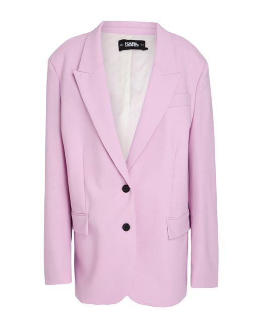 Karl Lagerfeld Pink Blazer Polyester, Wool, Elastane
