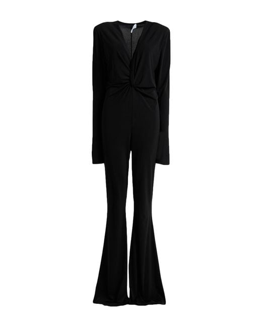 Soallure Black Jumpsuit Polyester, Elastane