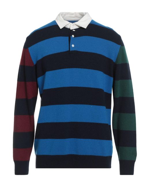 Mc2 Saint Barth Blue Sweater Wool, Viscose, Polyamide, Cashmere for men