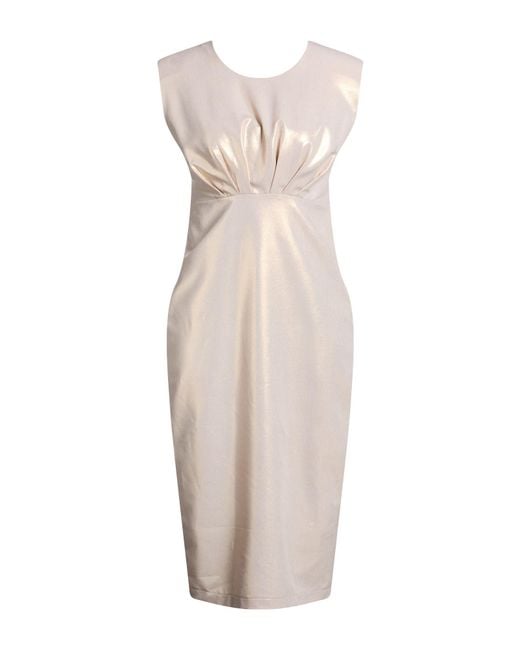 Siste's White Midi Dress Polyester, Viscose, Elastane