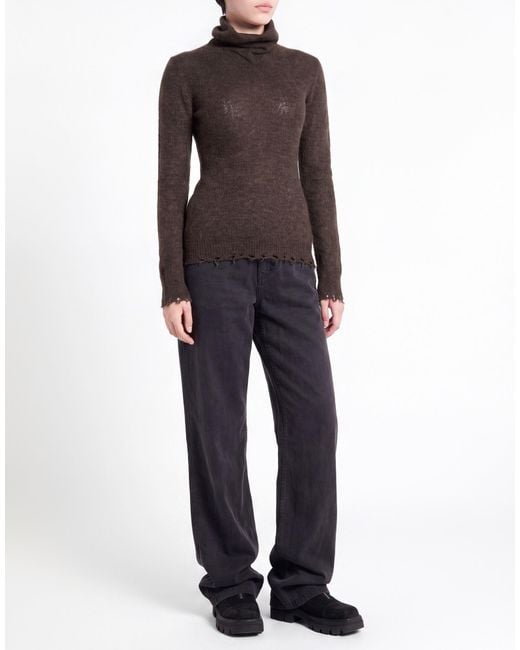 Giorgio Brato Brown Dark Turtleneck Alpaca Wool, Polyamide, Wool